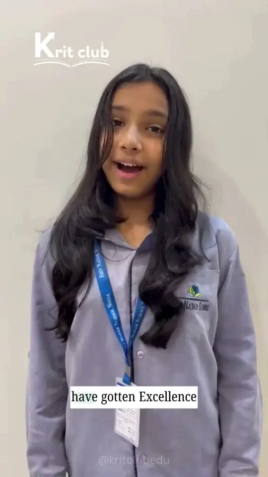 Krit Club student describing her journey to an excellence award